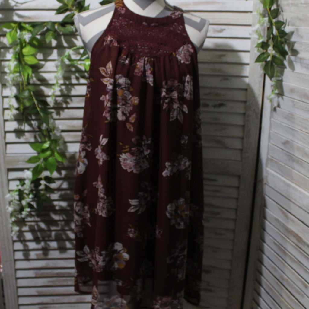 Maurice Brown Floral Sleeveless Dress 751